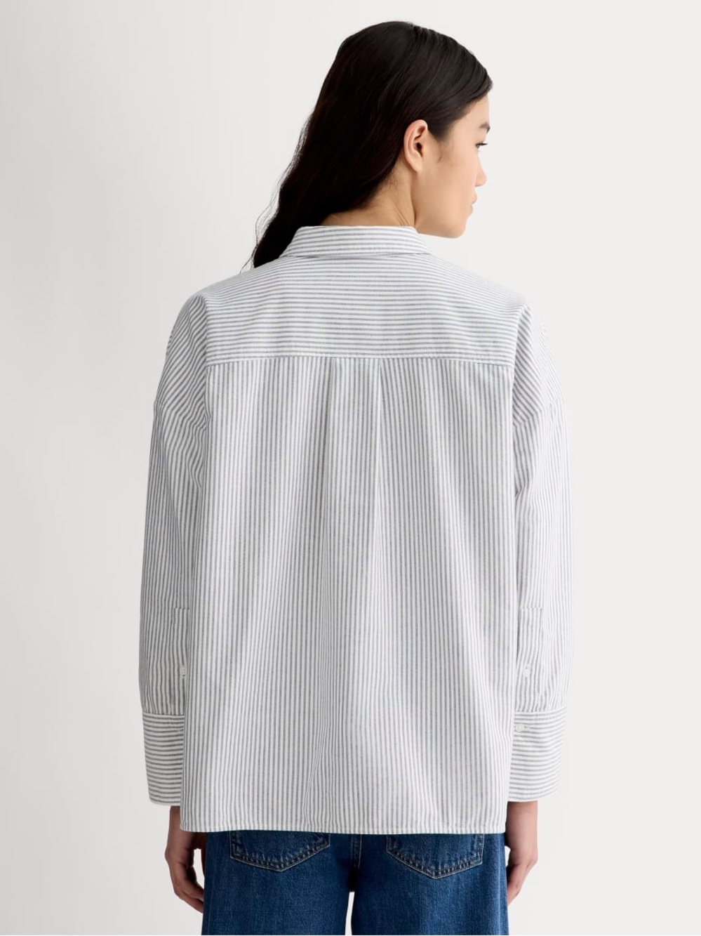 Everlane The Boxy Oxford Black/White - Picture 4 of 15
